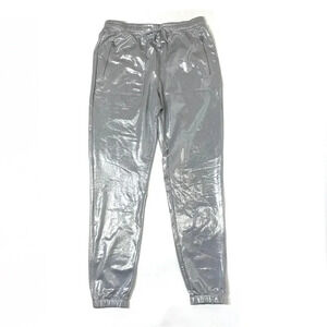 Lauren Ralph Lauren Metallic Silver Elastic Waist Joggers Size Small